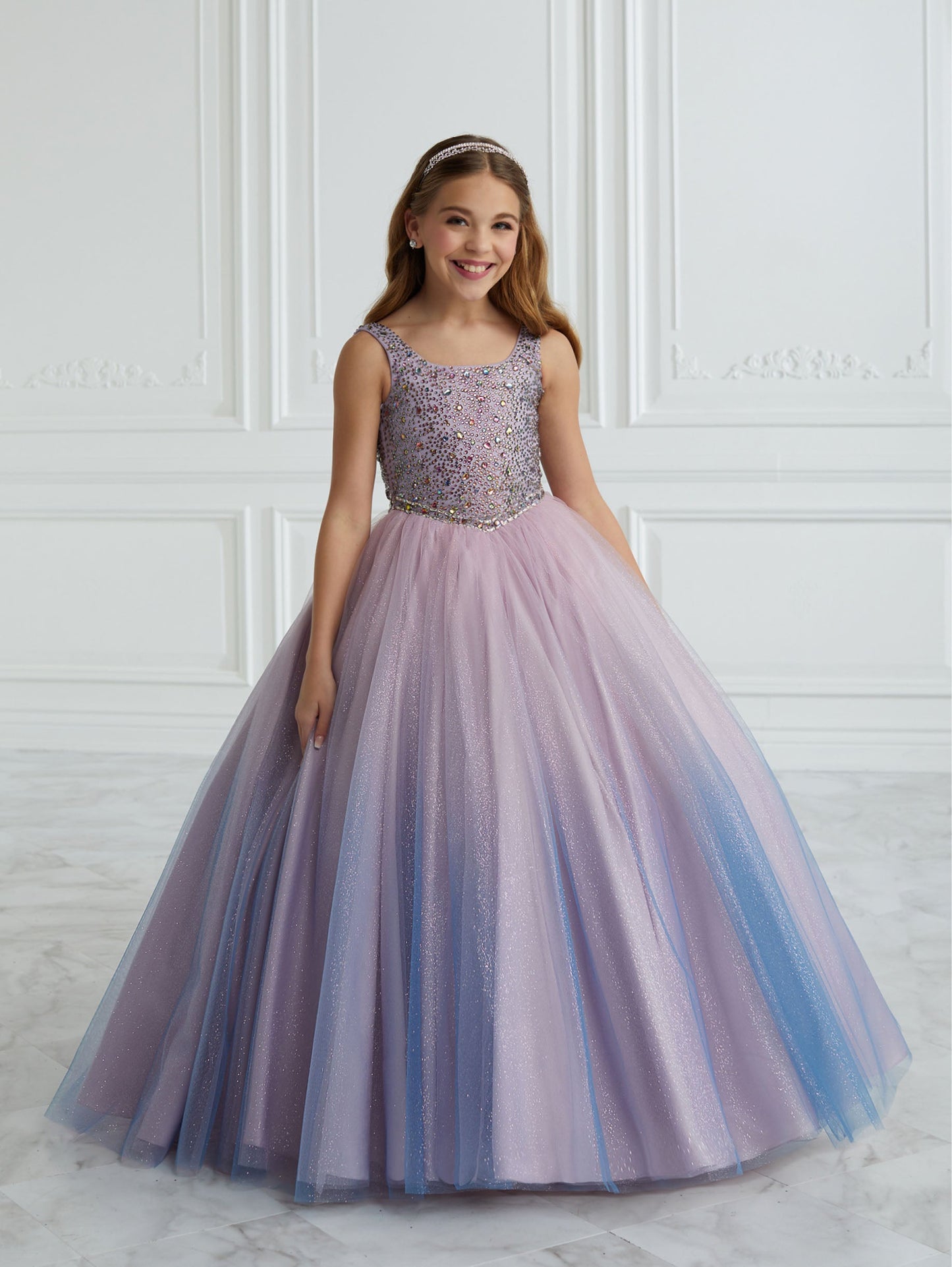 Hand-Beaded and Ombre Tulle Gown