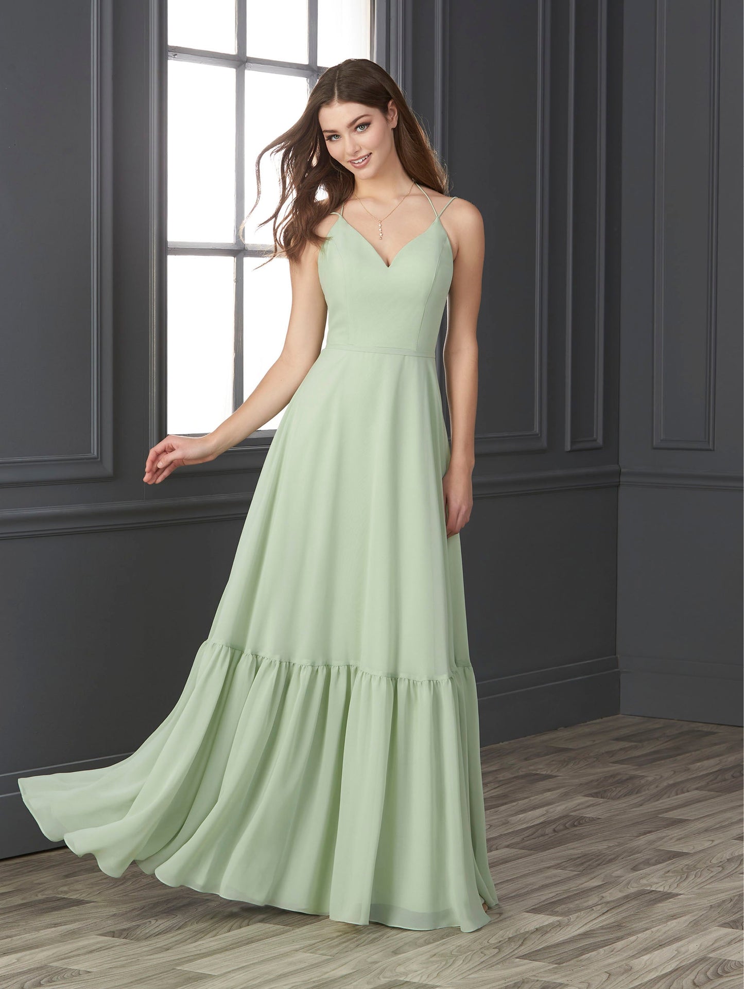 Chiffon Sweetheart Neckline A-Line Gown