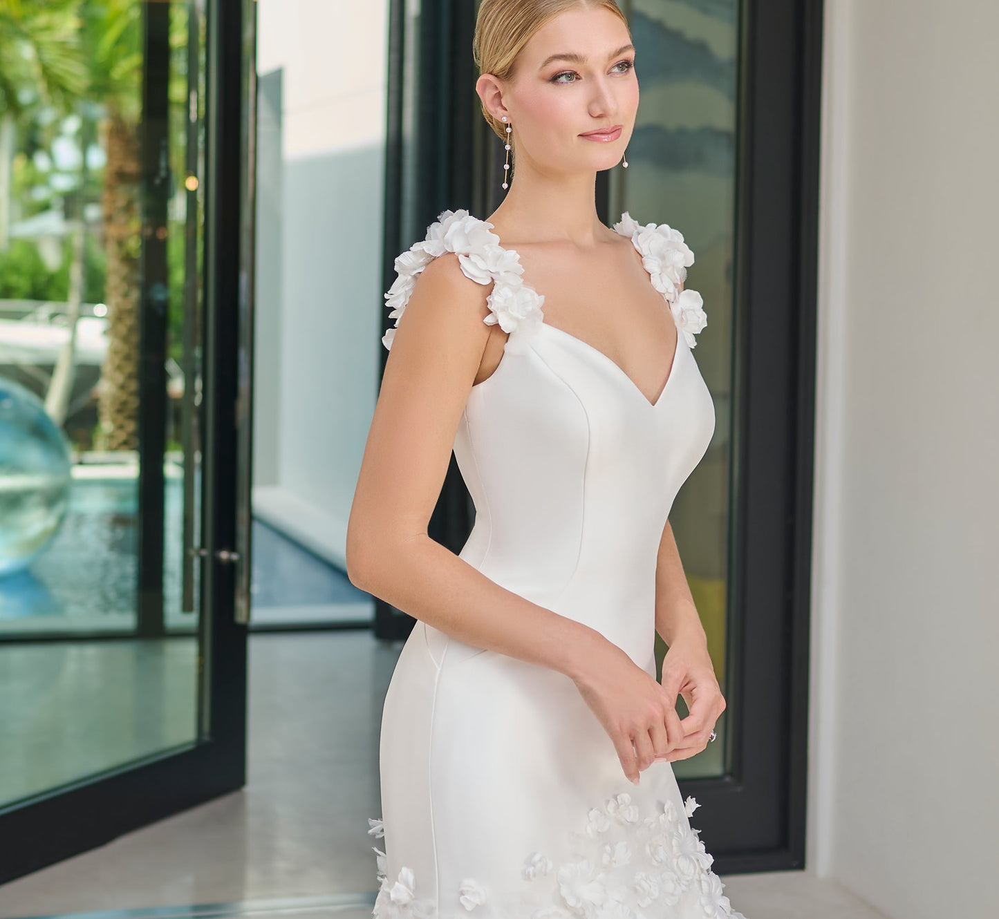 Stretch Mikado Mermaid Gown in Ivory