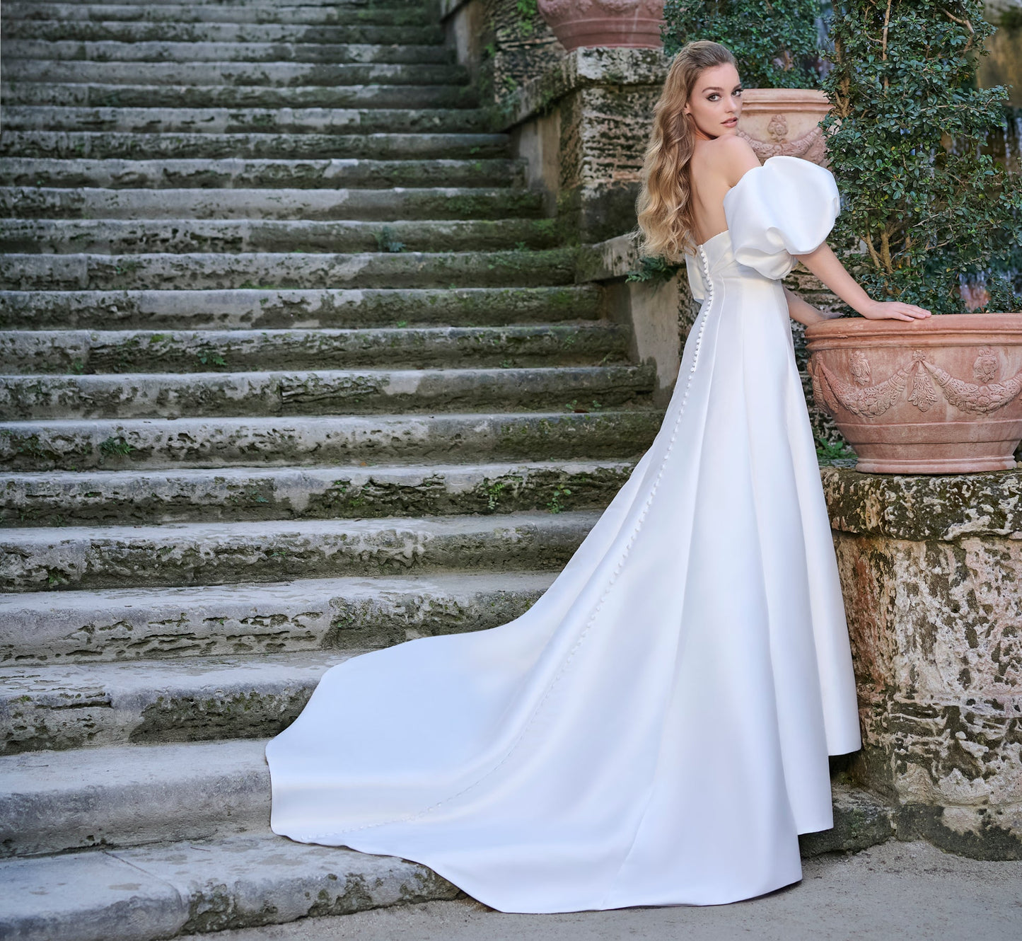 Mikado A-line gown in Ivory