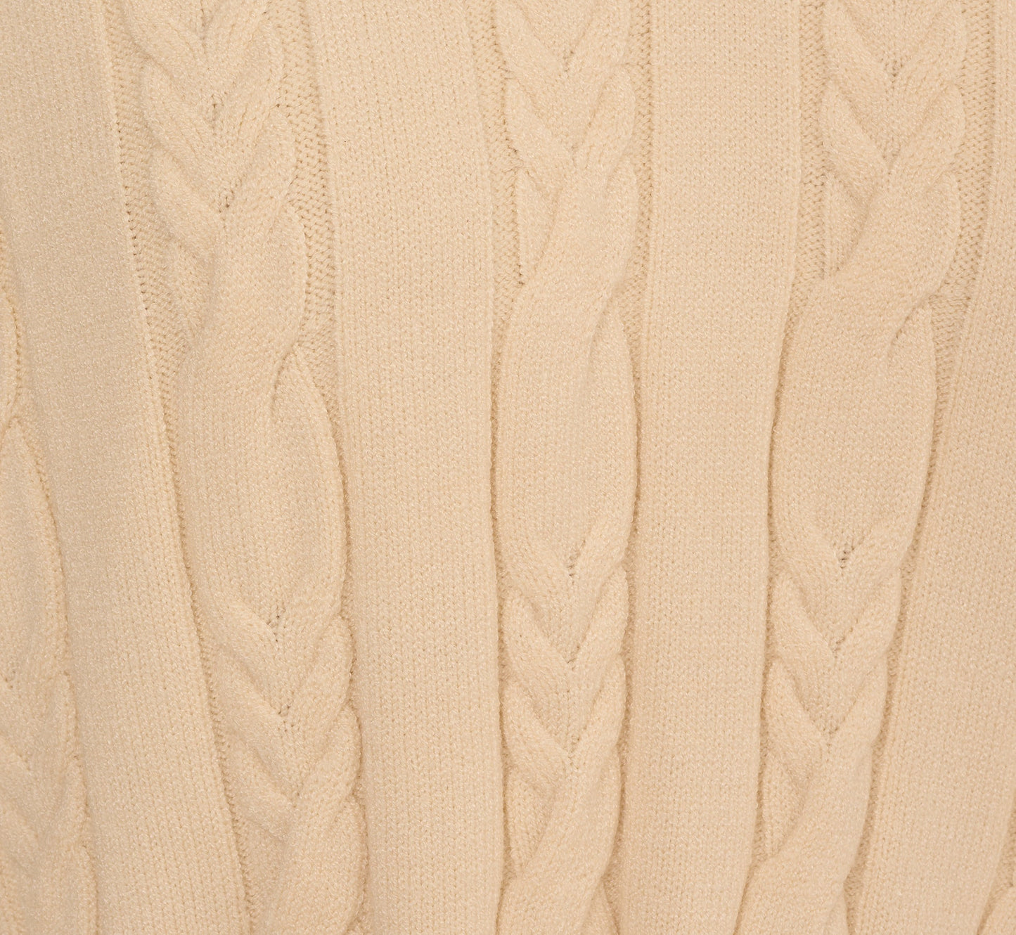 V Neck High Low Cable Knit Sweater In Cream Blue Moon