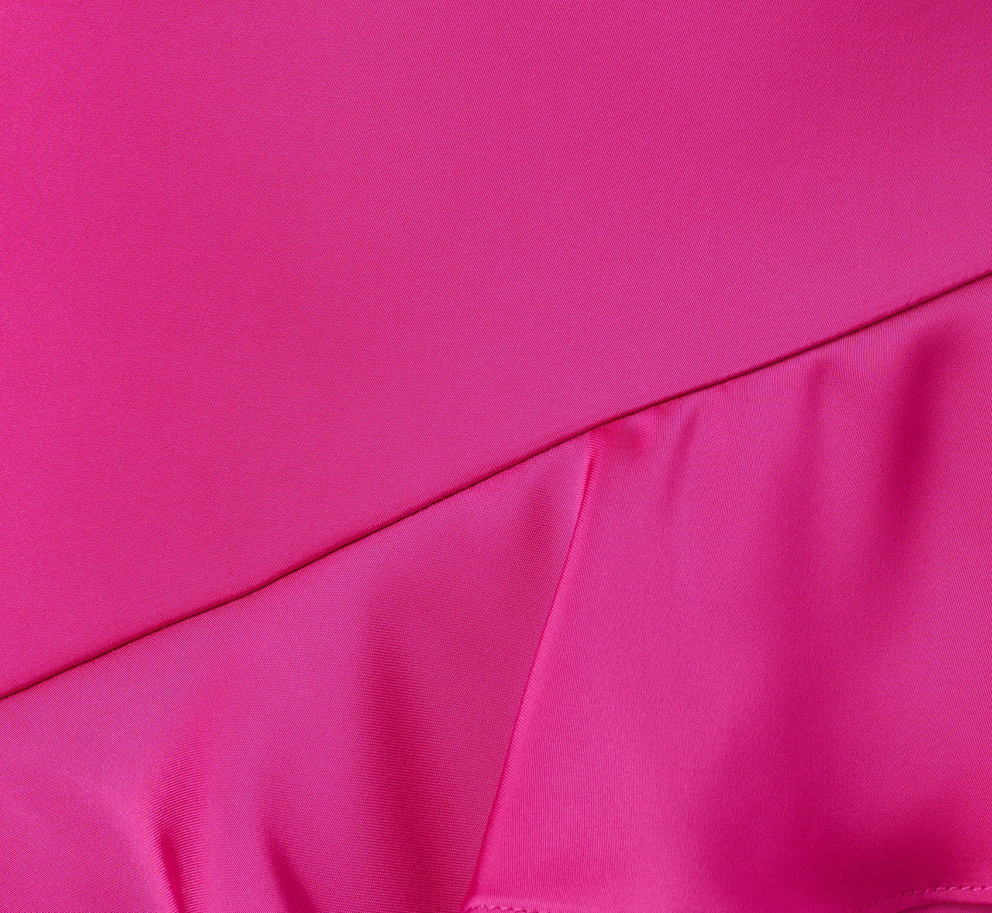 Satin Cascade Ruffle Slip Gown In Electric Passion