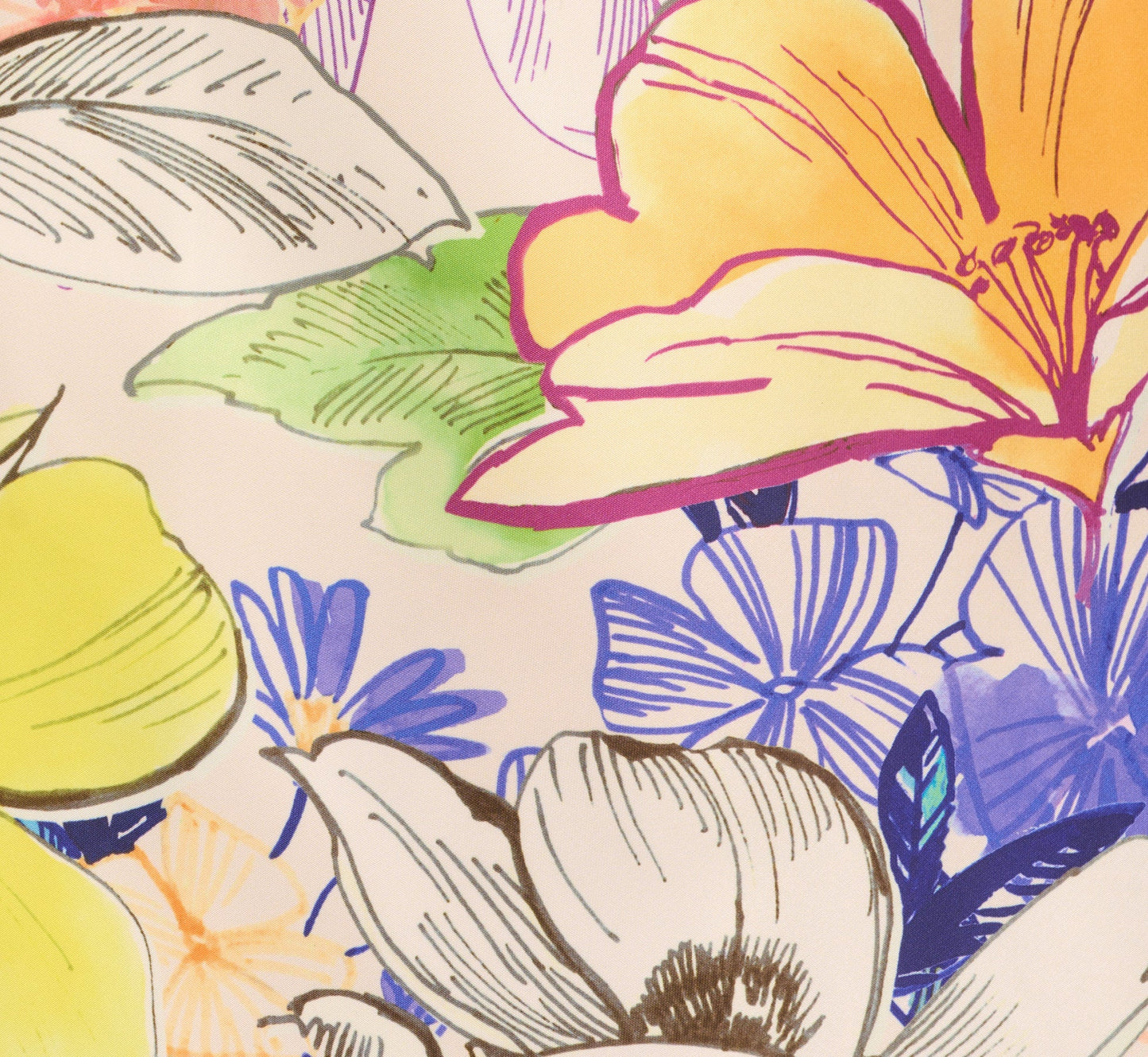 Bias Cut Floral Satin Halter Gown In Ivory Multi