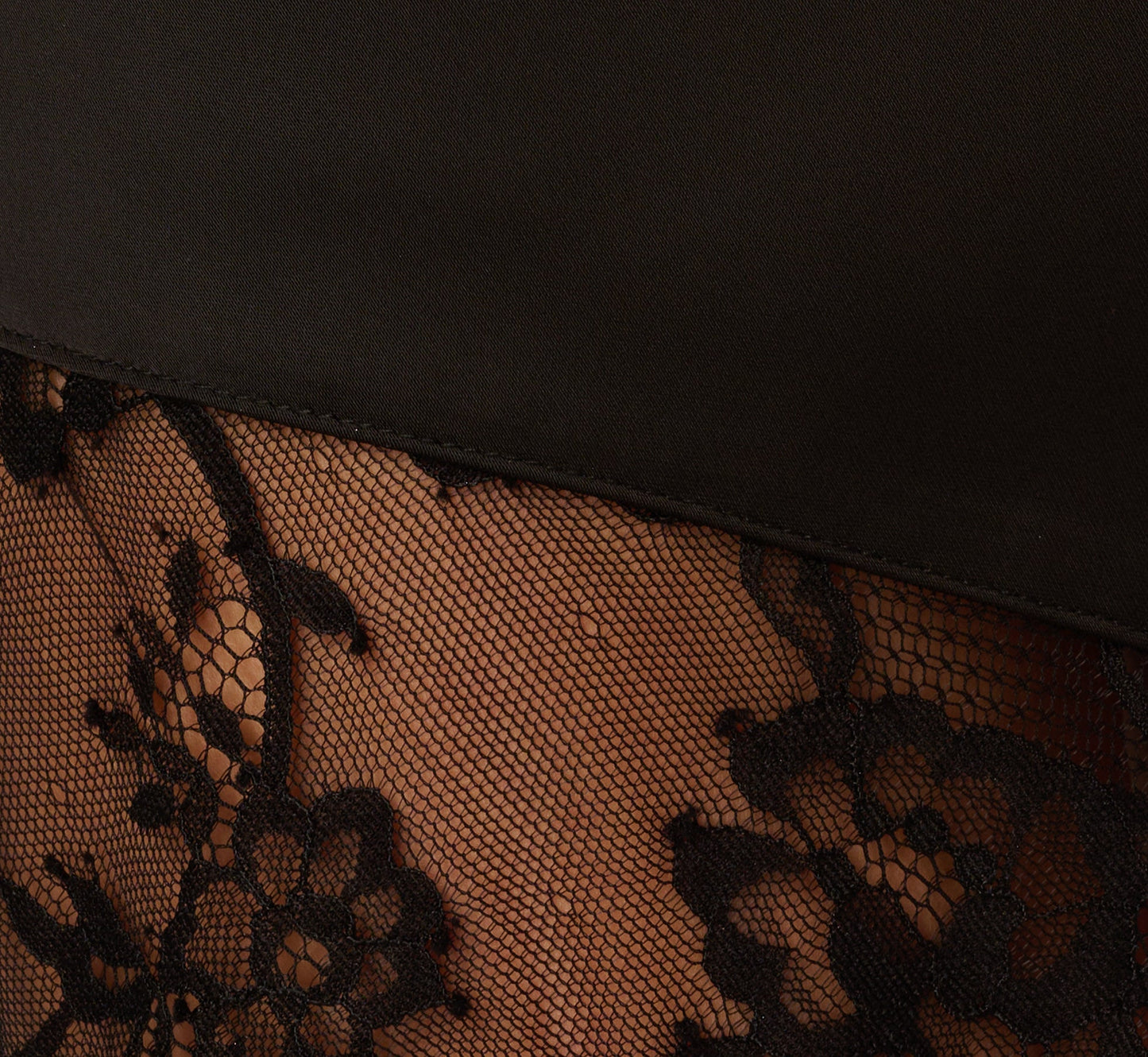 Sleeveless Satin Lace Maxi Gown In Black