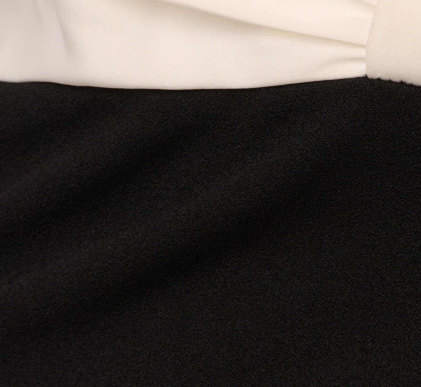 Strapless Plunge Color Block Gown In Black Ivory