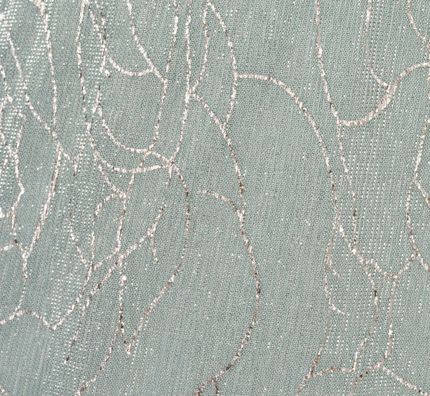 Floral Metallic Stencil Midi-Length Mermaid Dress With Capelet In Sea Glass