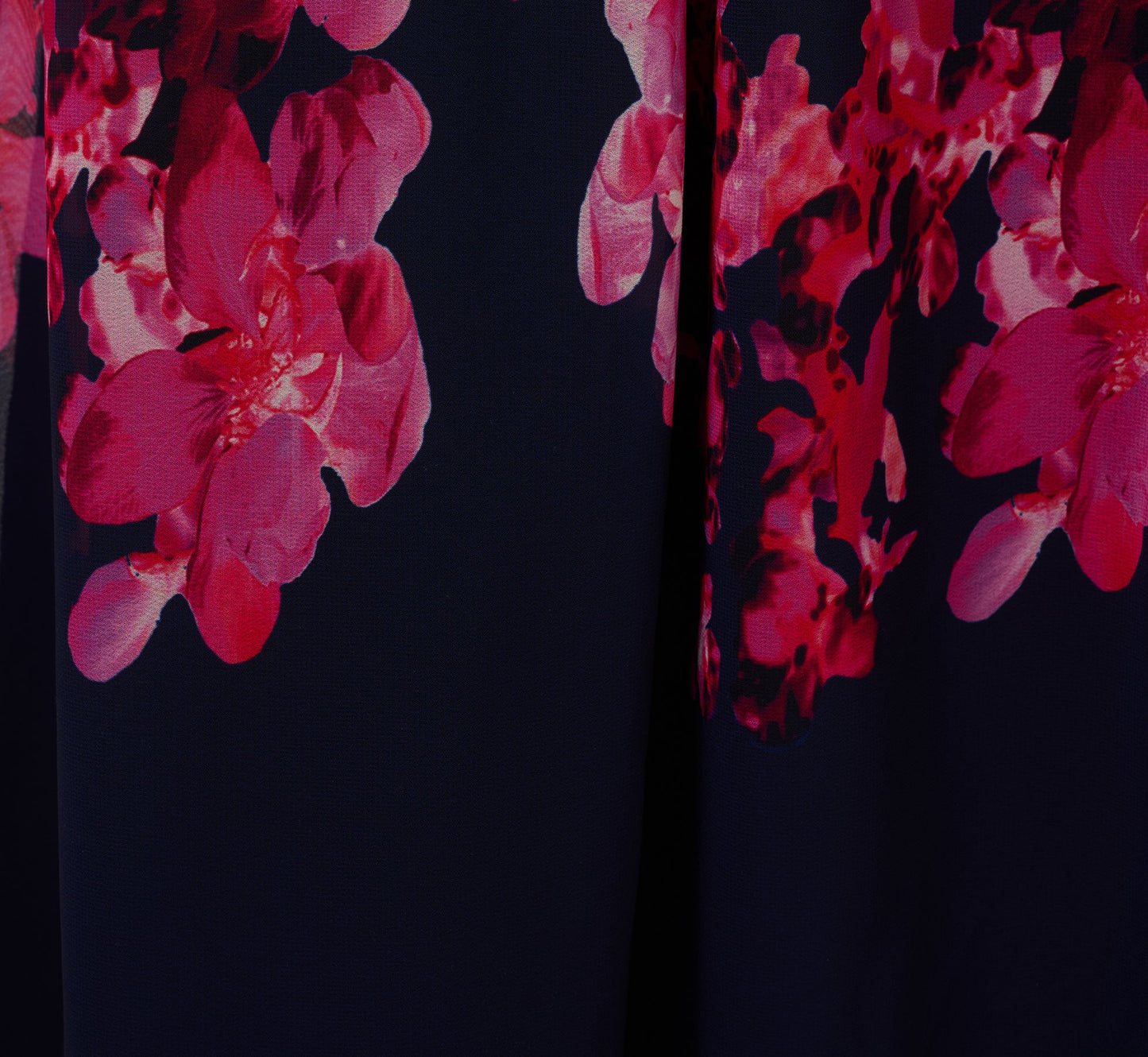 Floral Wrap Waist Ankle Dress In Navy Pink Multi