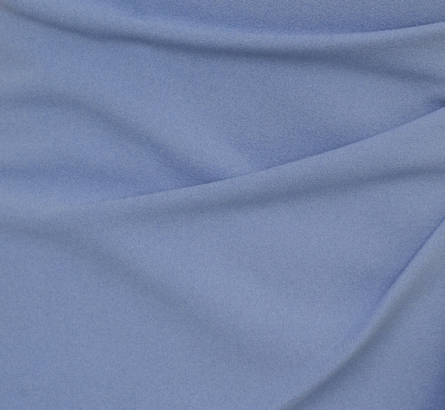 High Low Crepe Halter Gown With Organza Draping In French Blue