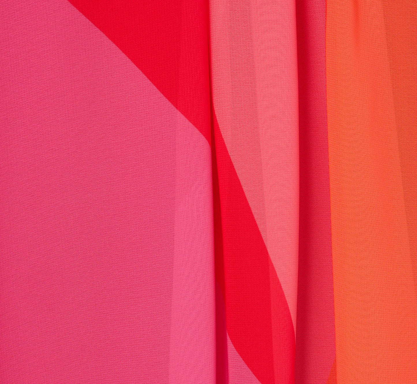 Plus Size Color Block Chiffon Trapeze Dress With Chain Halter Neckline In Red Multi