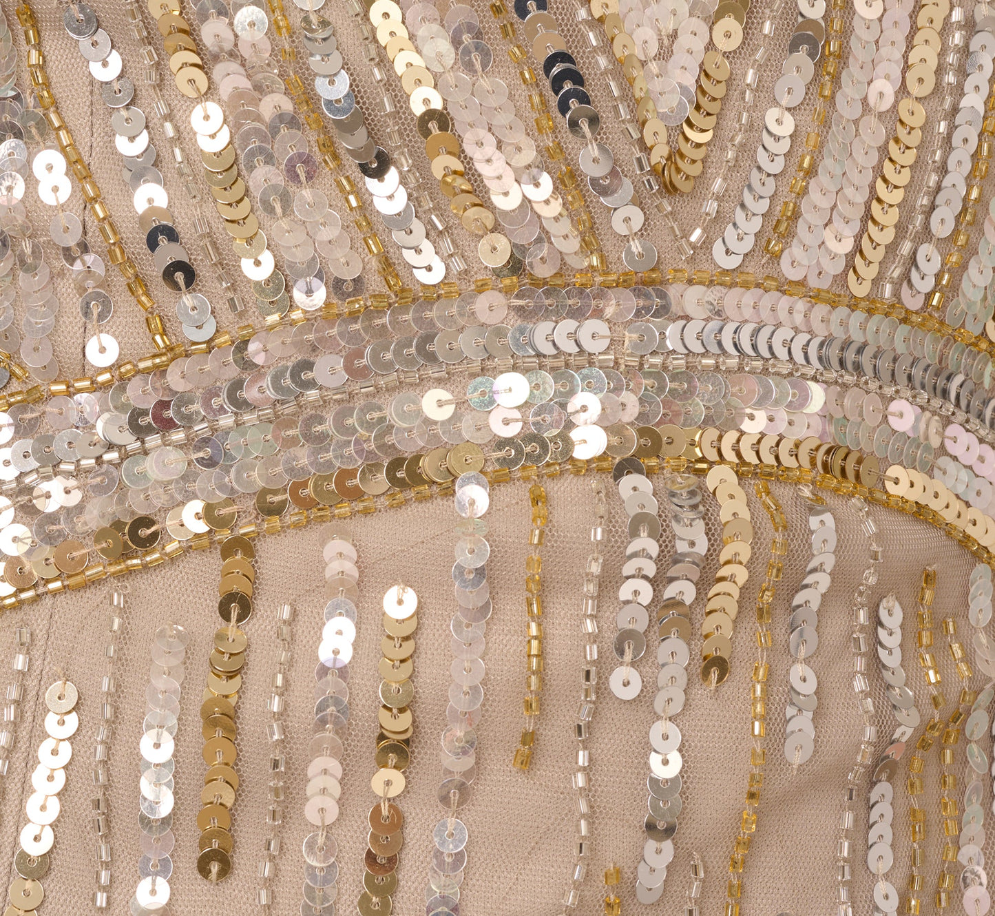 Beaded Fringe Dress In Platinum