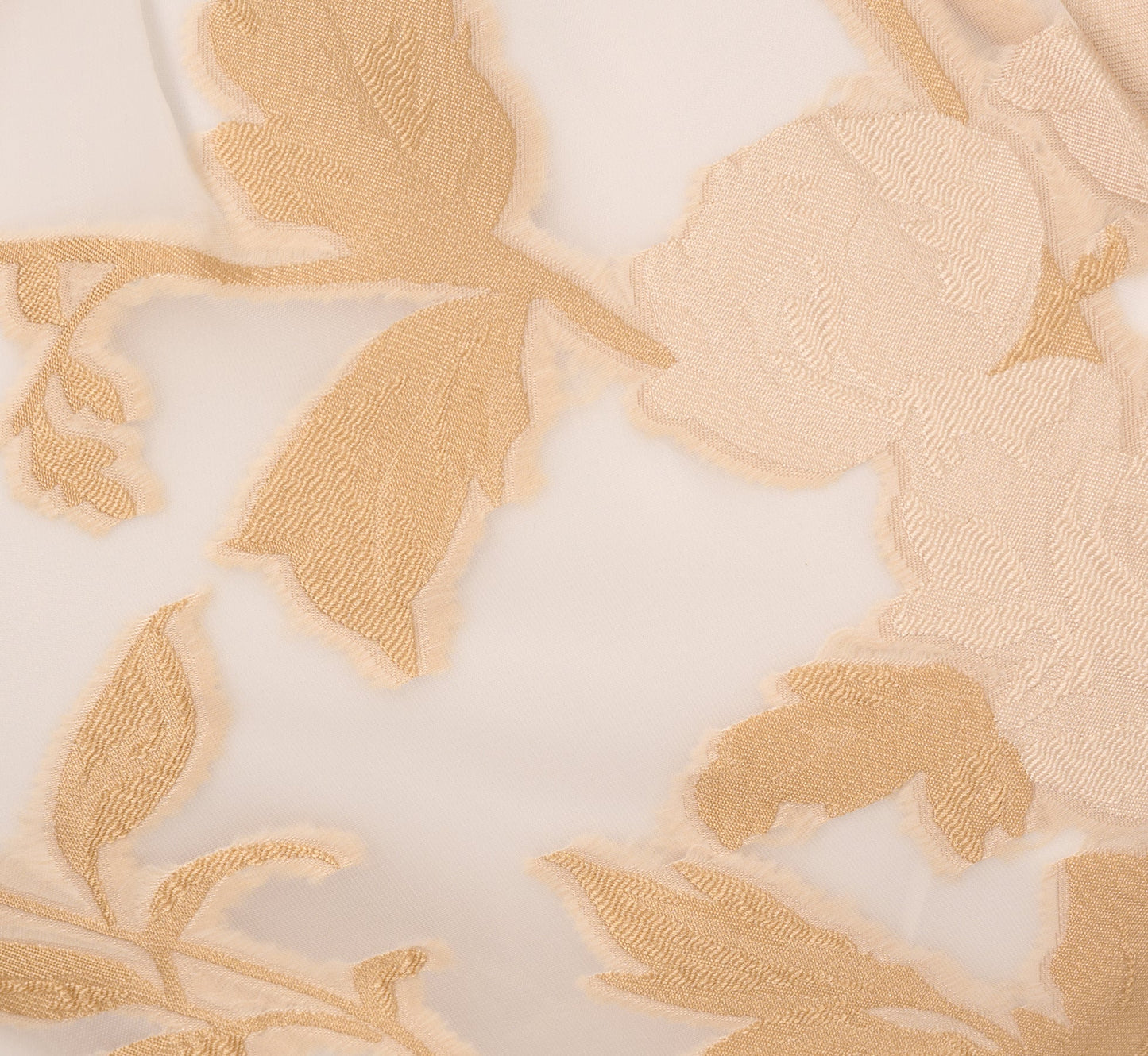 One Shoulder Organza Jacquard High Low Gown In Champagne Ivory