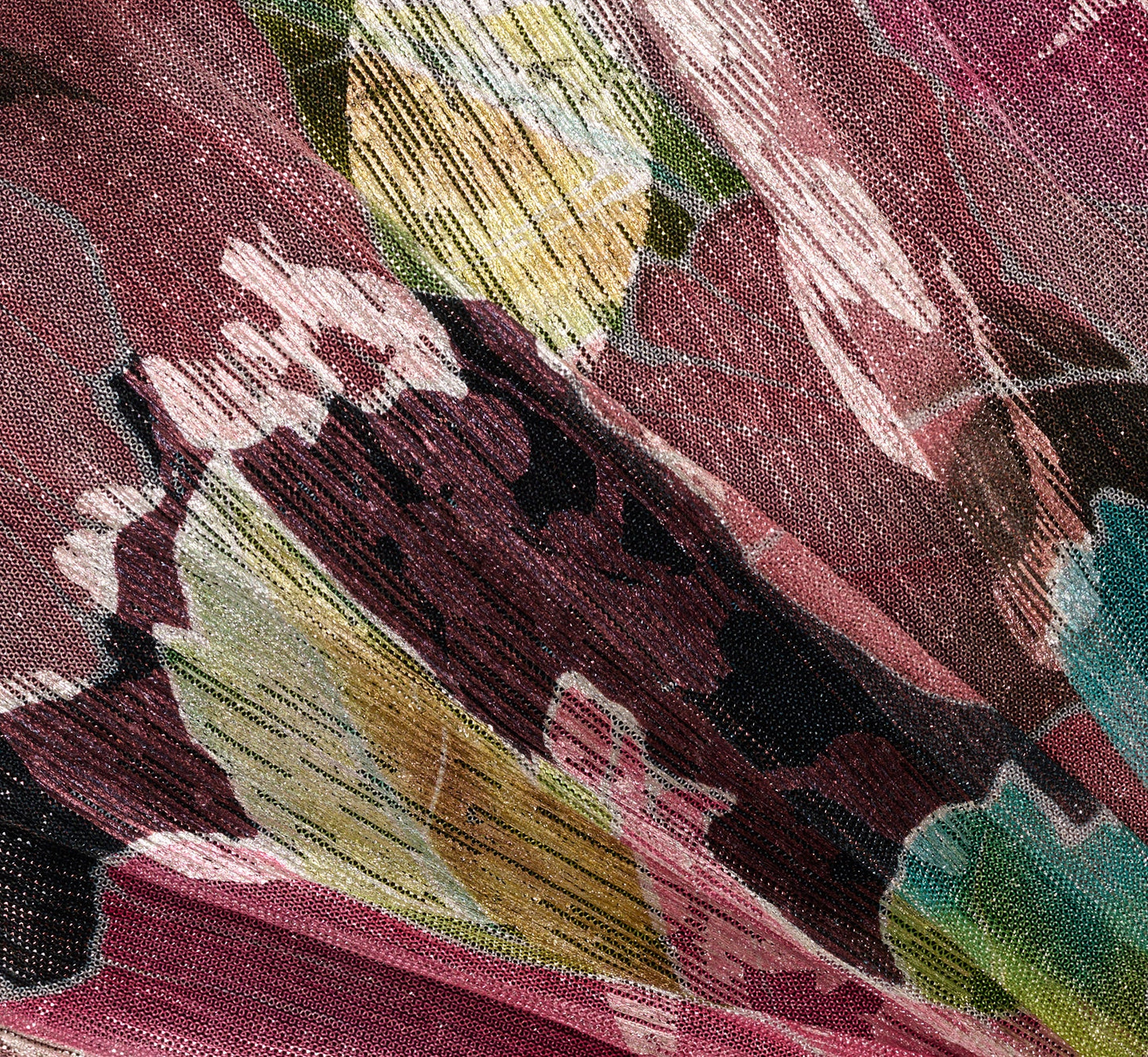 Sleeveless Asymmetrical Metallic Floral Gown In Navy Pink Multi