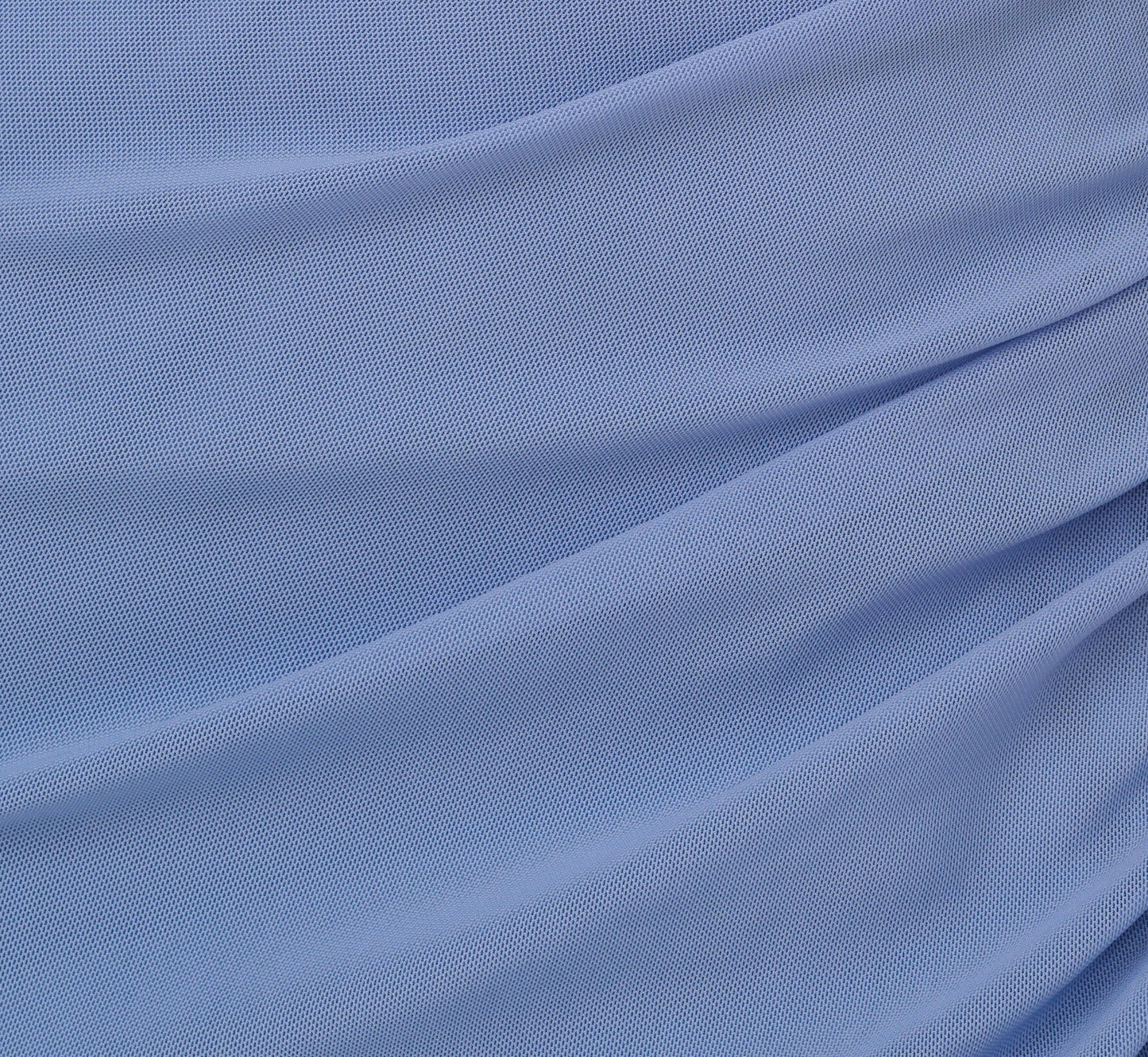 Sleeveless Mesh Gathered And Draped Gown In French Blue