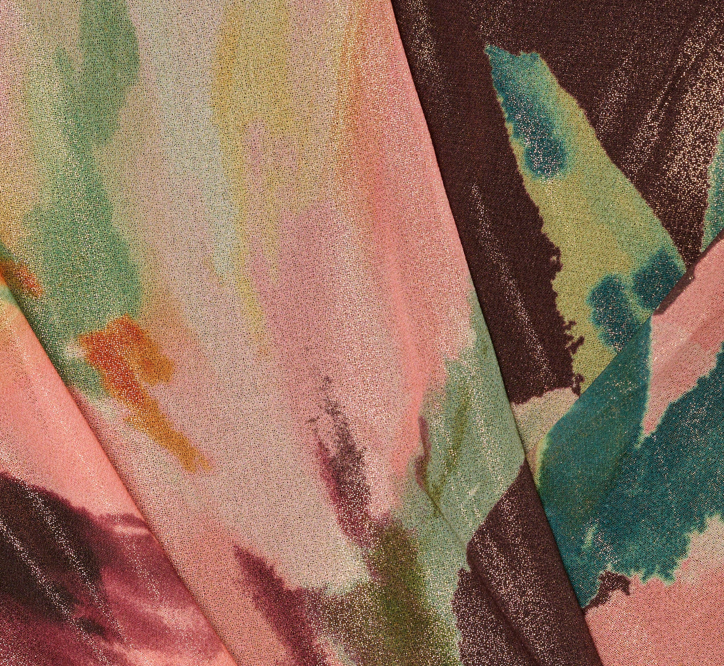 Plus Size Flutter Sleeve High Low Midi Wrap Dress In Brown Multi