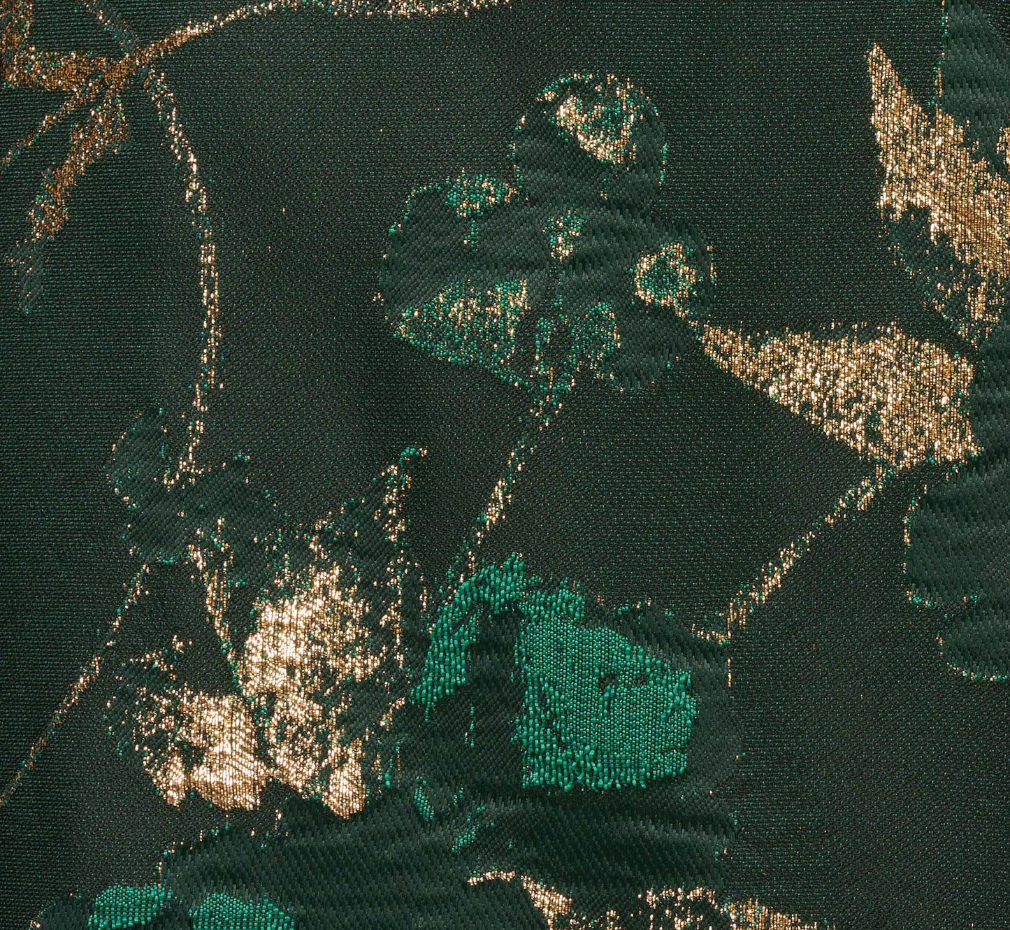 Off Shoulder Metallic Jacquard Midi Dress In Hunter Gold