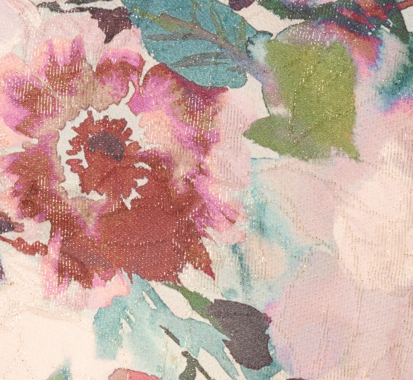 Strapless Floral Jacquard Midi Dress In Pink Multi