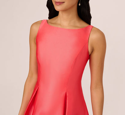 Sleeveless Mikado Fit And Flare Midi Dress With V-Back In Desert Flower
