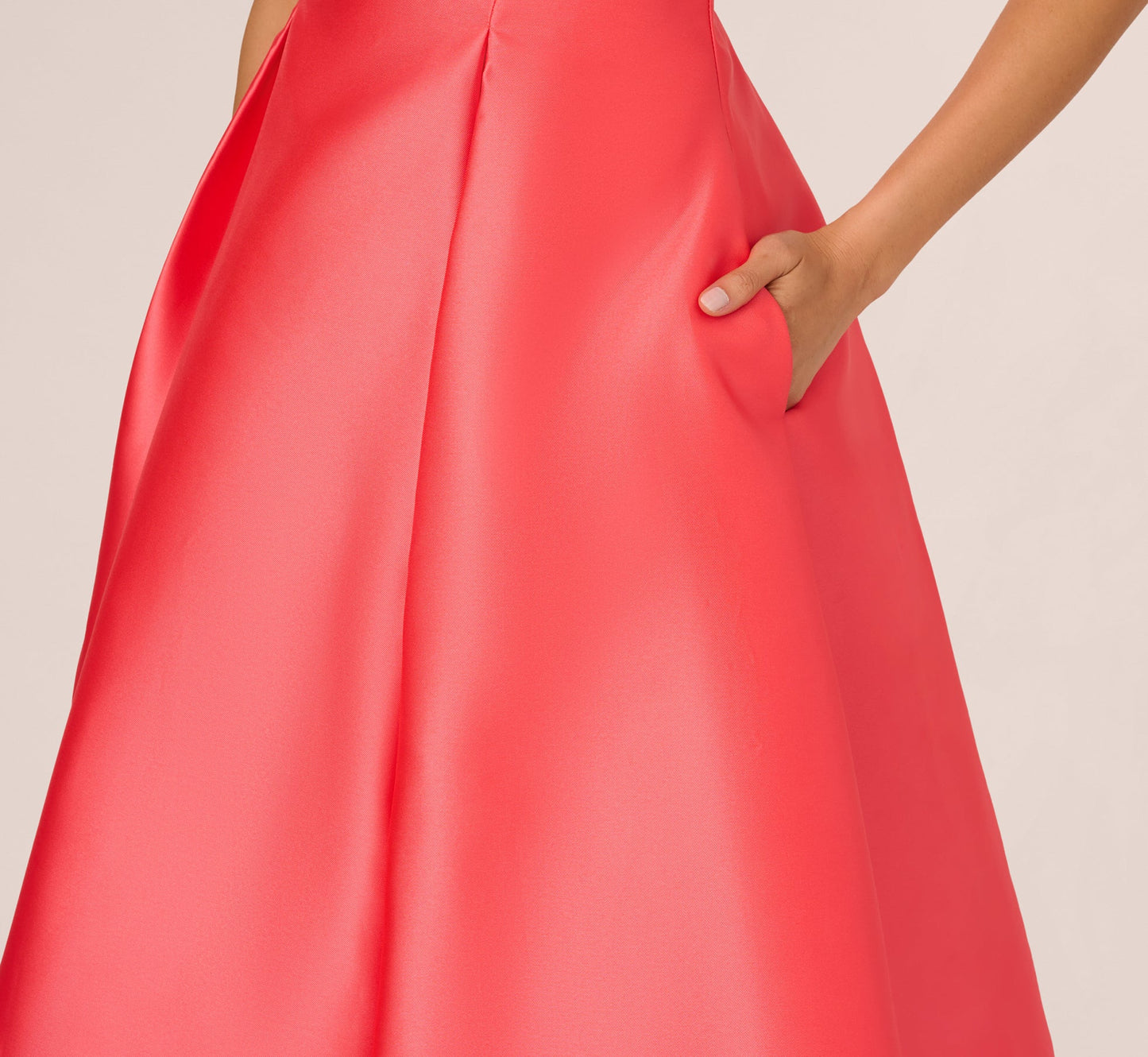 Sleeveless Mikado Fit And Flare Midi Dress With V-Back In Desert Flower