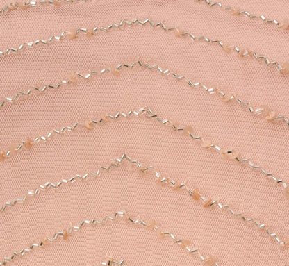Art Deco Beaded Blouson Gown In Blush