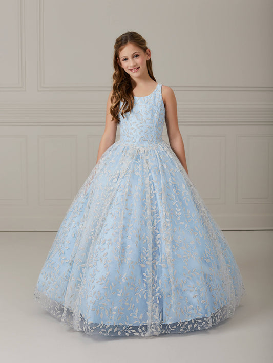 Glitter Floral Tulle A-Line Dress