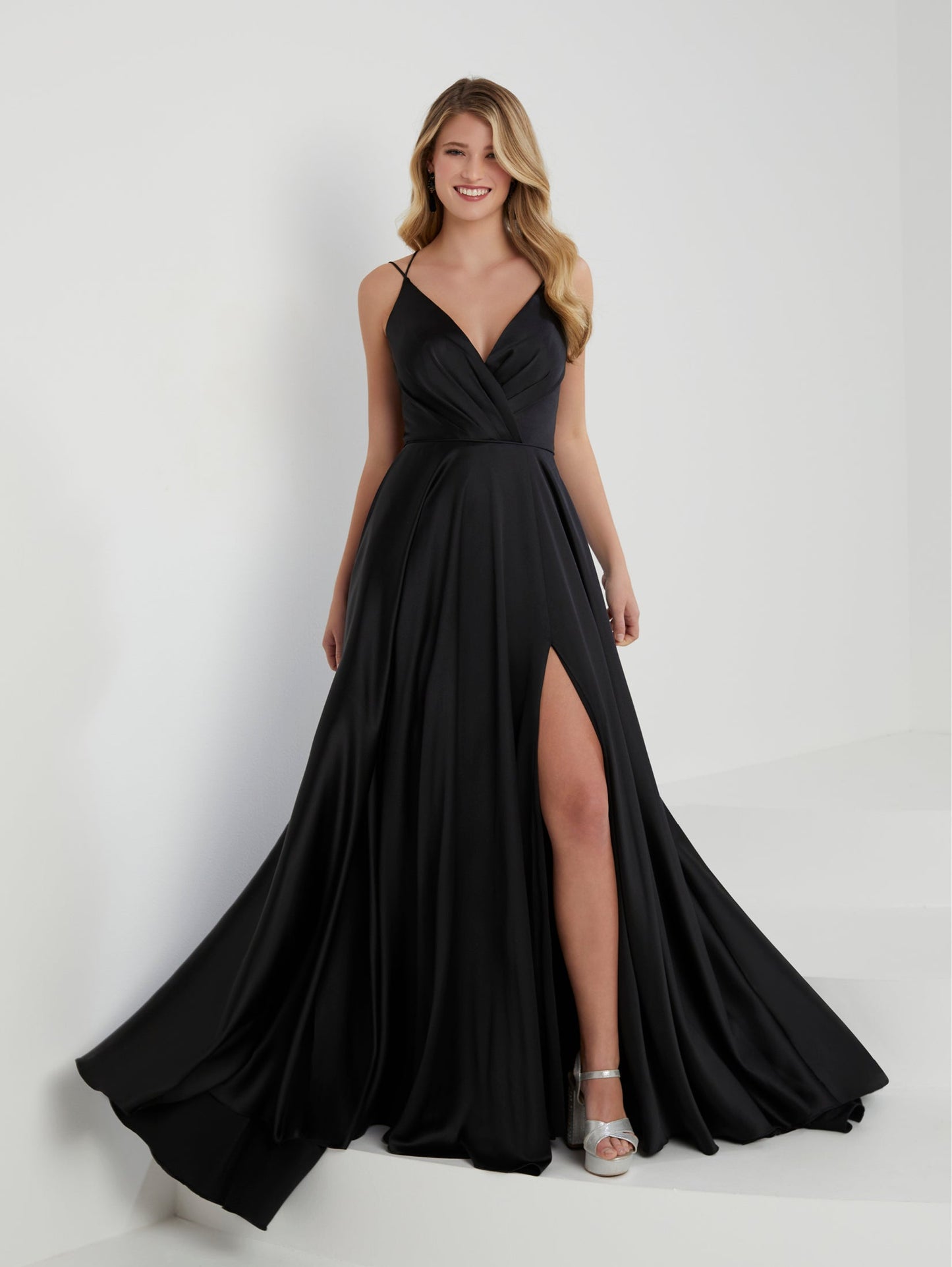 Crepe Satin A-Line Gown