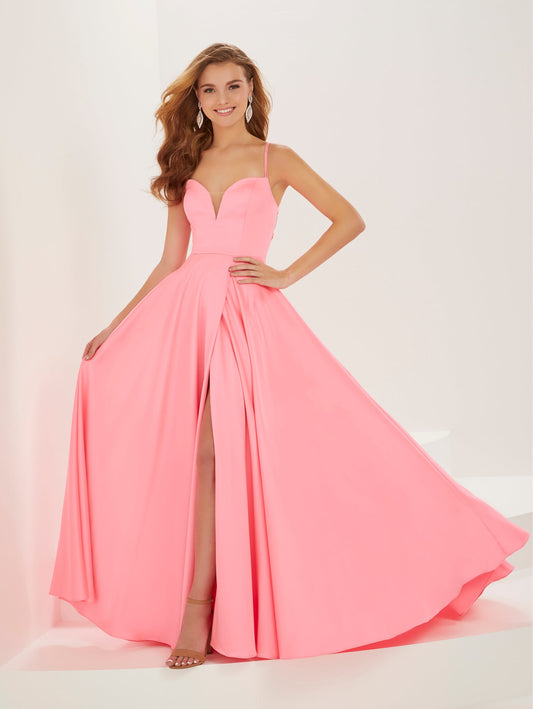 Crepe Satin A-Line Gown