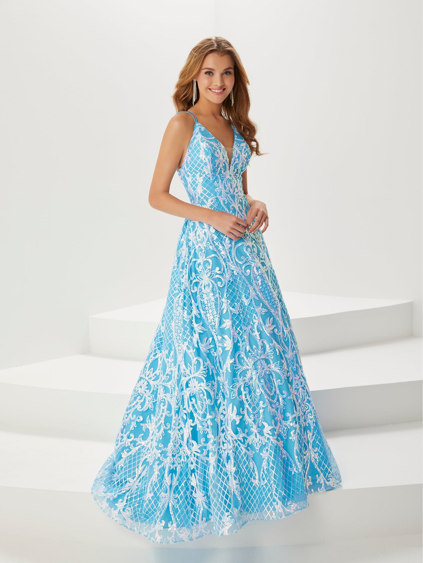 Liquid Sequin A-Line Gown