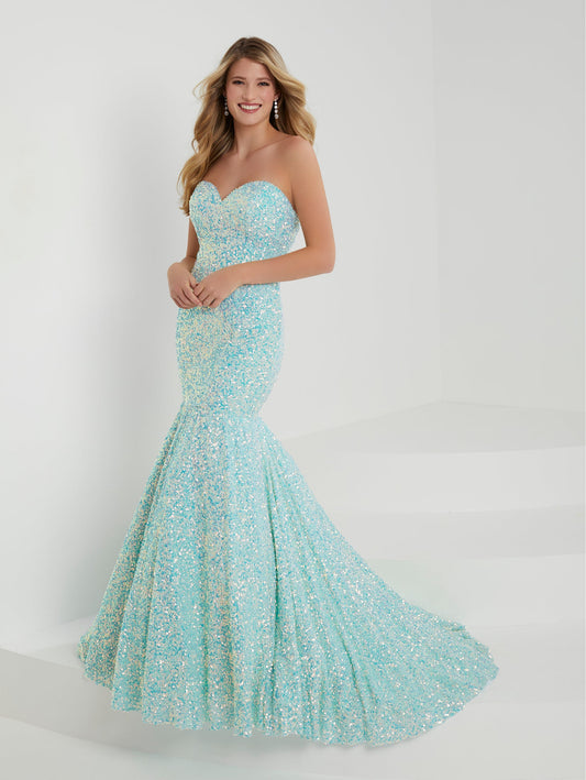 Metallic Sequin Mermaid Gown