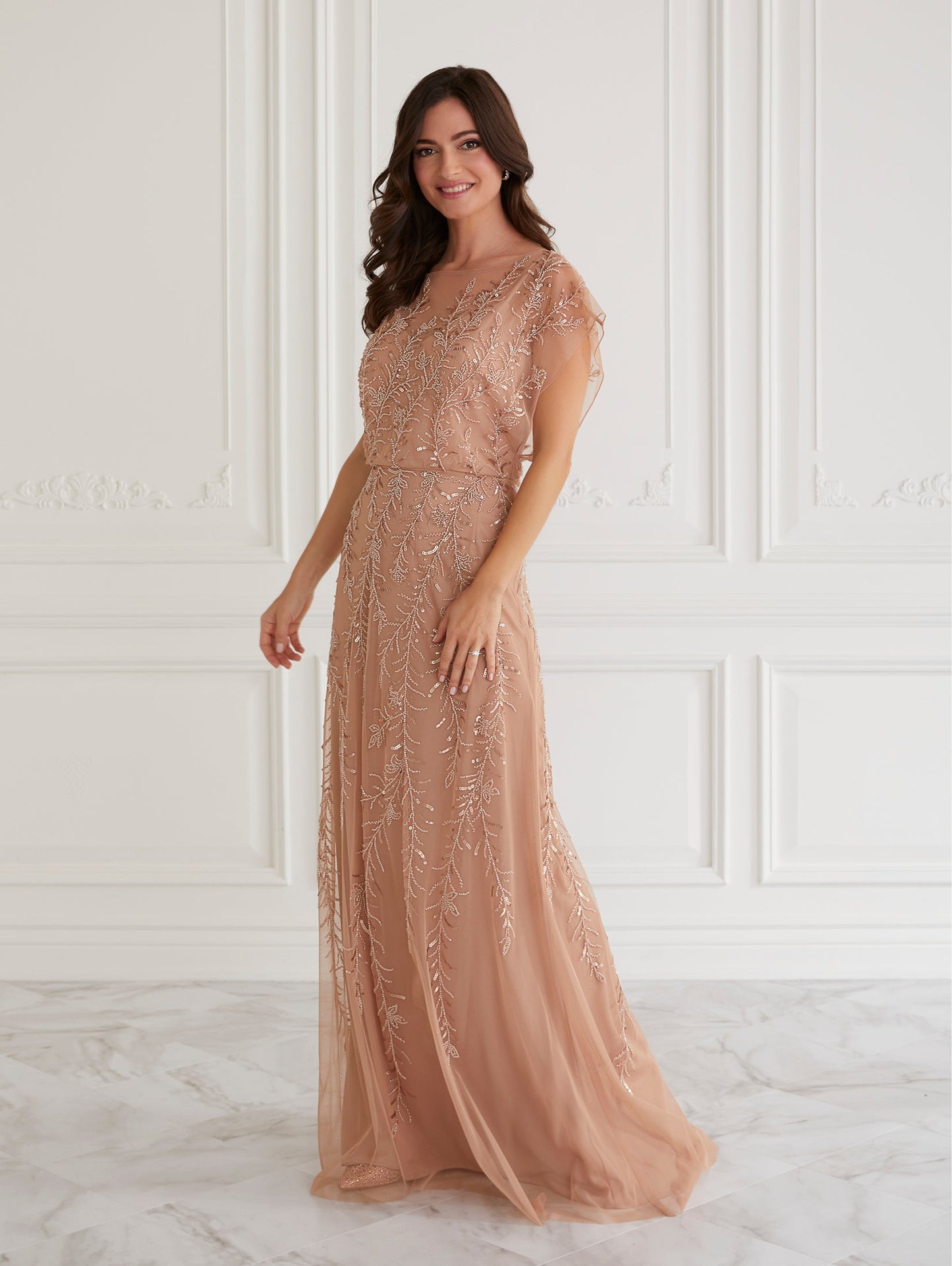 Illusion Blouson Gown