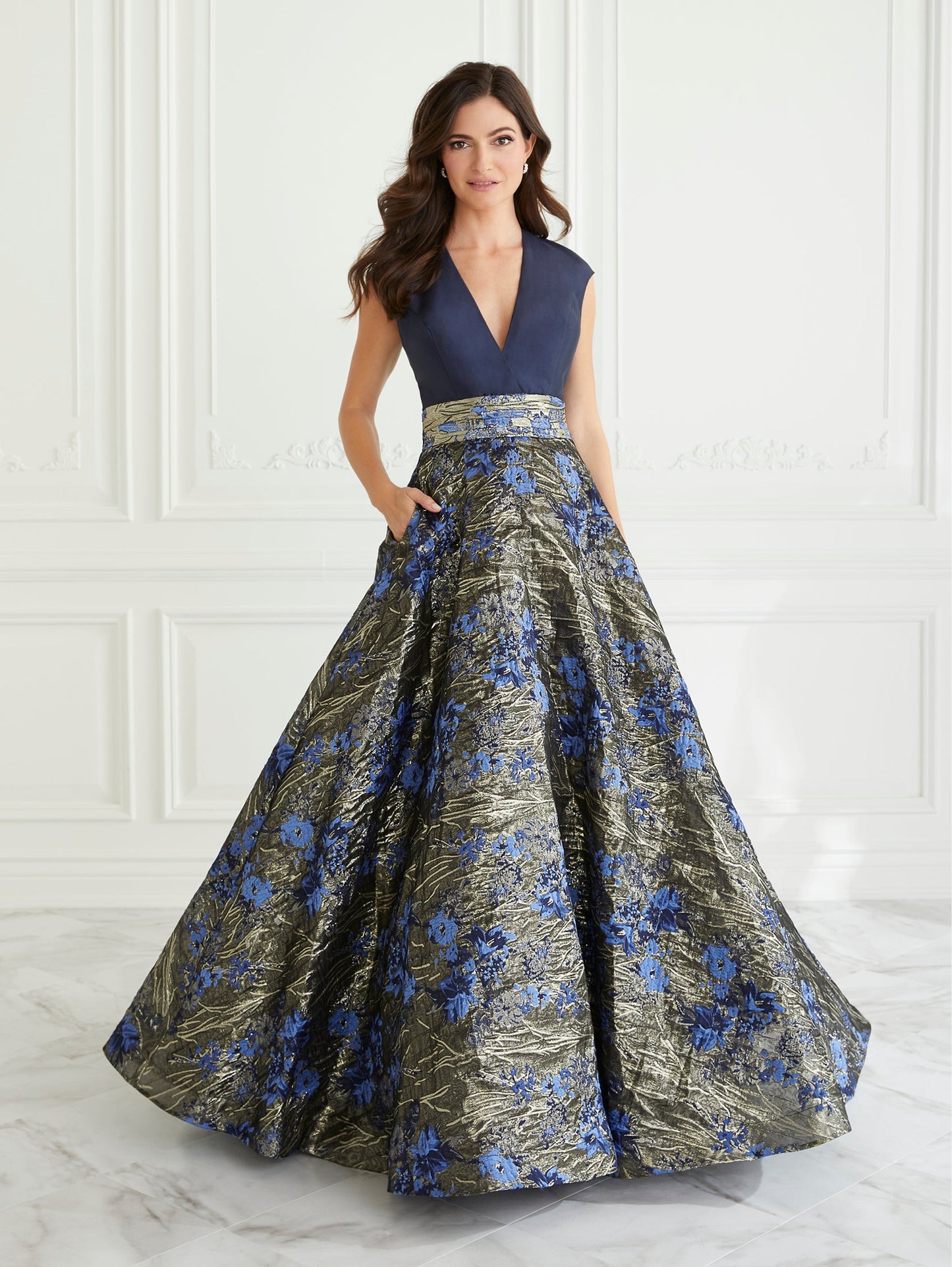 Taffeta Brocade Gown