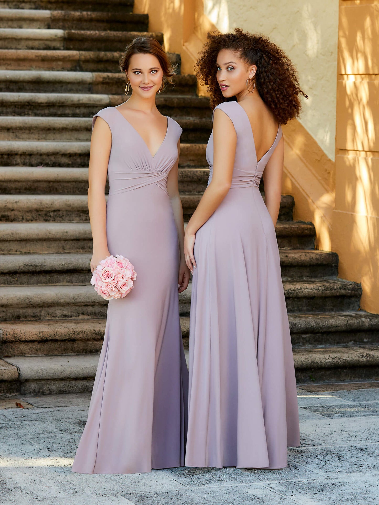 Open-Neckline Refined Jersey Fit-and-Flare Dress