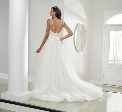 Tulle And Lace A-Line Gown In Ivory