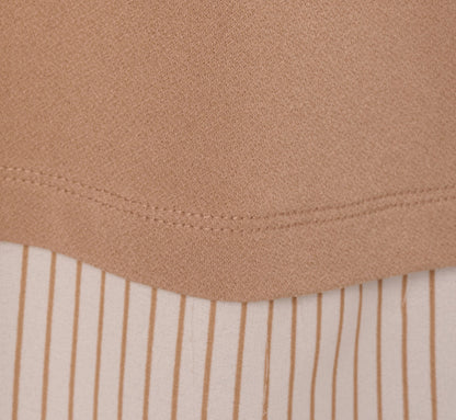 Three Quarter Sleeve Sweater With Button Down Accents In Cocoa W  Cocoa Light Stripe