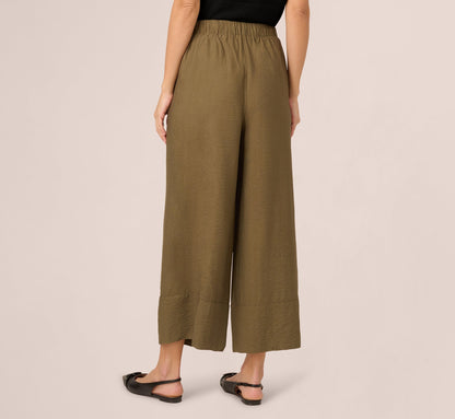 Wide Leg Drawstring Pant In New Green