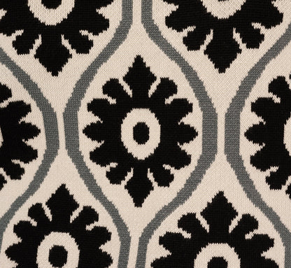 Floral Print Crew Neck Pullover Sweater In Cream Sea Green Black