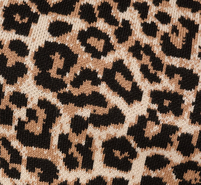 Short Sleeve Chain Patterned Knit Top In Bengal Cheetah