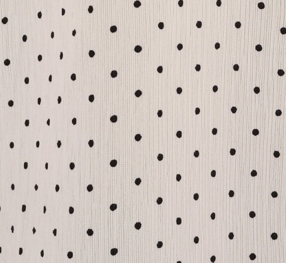 Bishop Sleeve Polka Dot Tie Neck Blouse In Ivory Miniature Dot