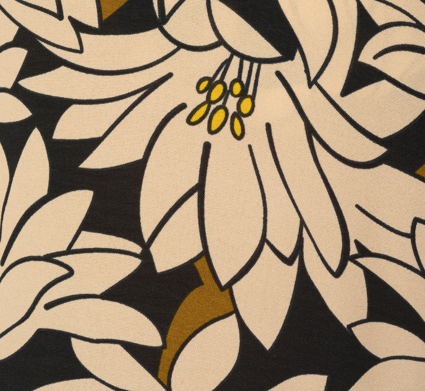 Rope Belt Floral Printed Wide Leg Pant In Black Olive Lily