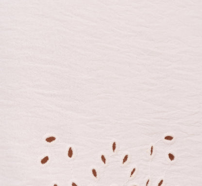 Short Sleeve Scalloped Eyelet Top In White