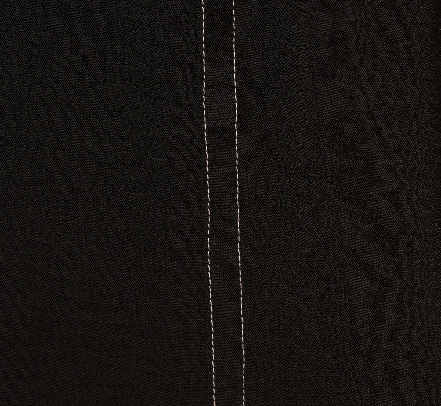 Contrast Stitching A Line Midi Skirt In Black Ivory