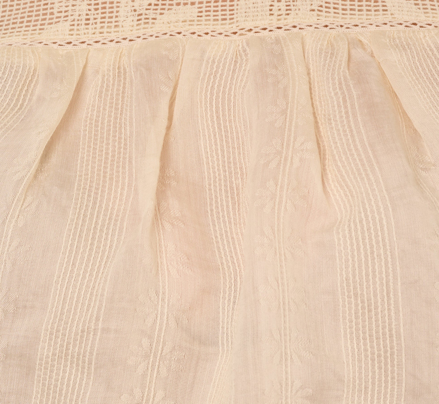 Puff Sleeve Lace Yoke Top In Barely Beige