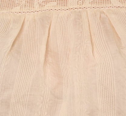 Puff Sleeve Lace Yoke Top In Barely Beige