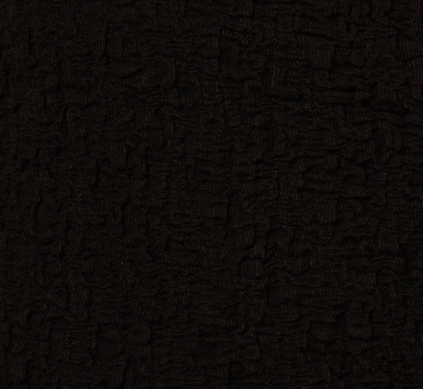 Crew Neck Textured Vest Cardigan In Black