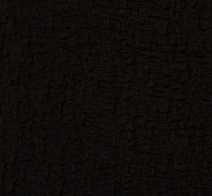 Crew Neck Textured Vest Cardigan In Black