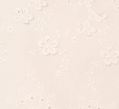 Short Sleeve 3D Eyelet Top In White