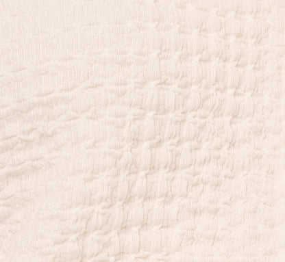 Cap Sleeve Semisheer Textured Button Front Top In Ivory