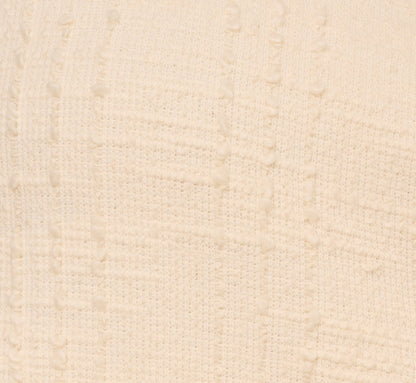 Fray Trim Tweed Vest Cardigan In Ivory