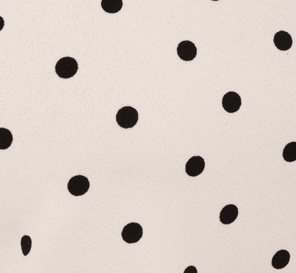 Puff Sleeve Peter Pan Collar Top In Ivory Black Timeless Dot
