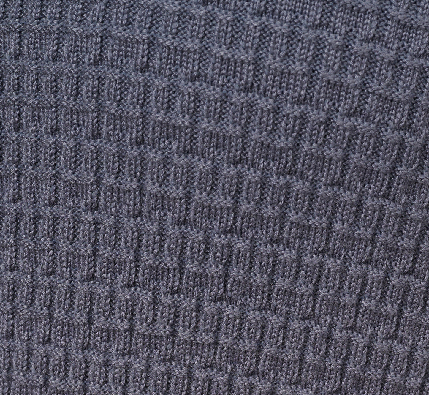 Three Quarter Sleeve Waffle Knit Short Dress In Dusty Blue