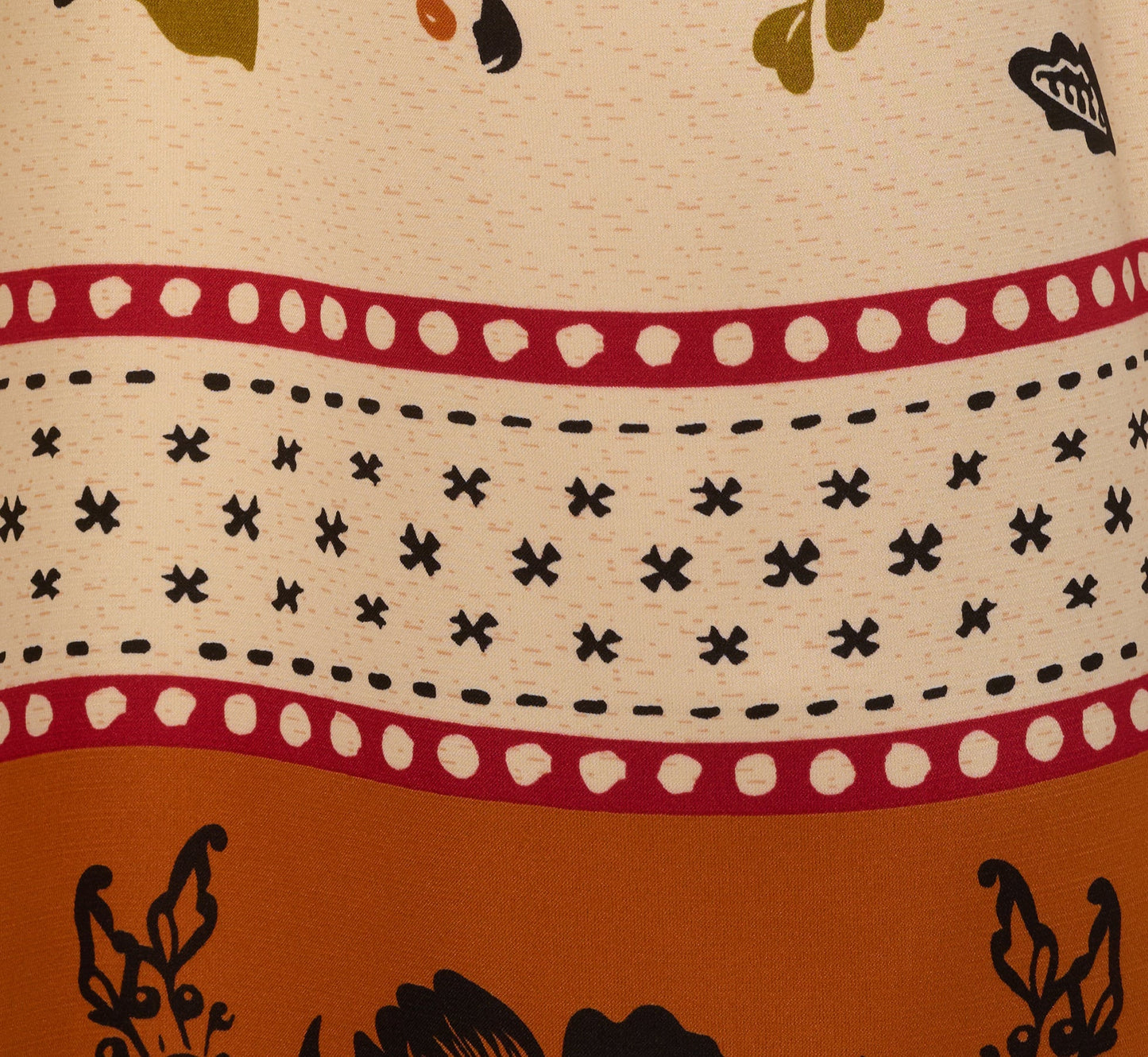 Tie Front Floral Printed Midi Skirt In Tropic Border Vine